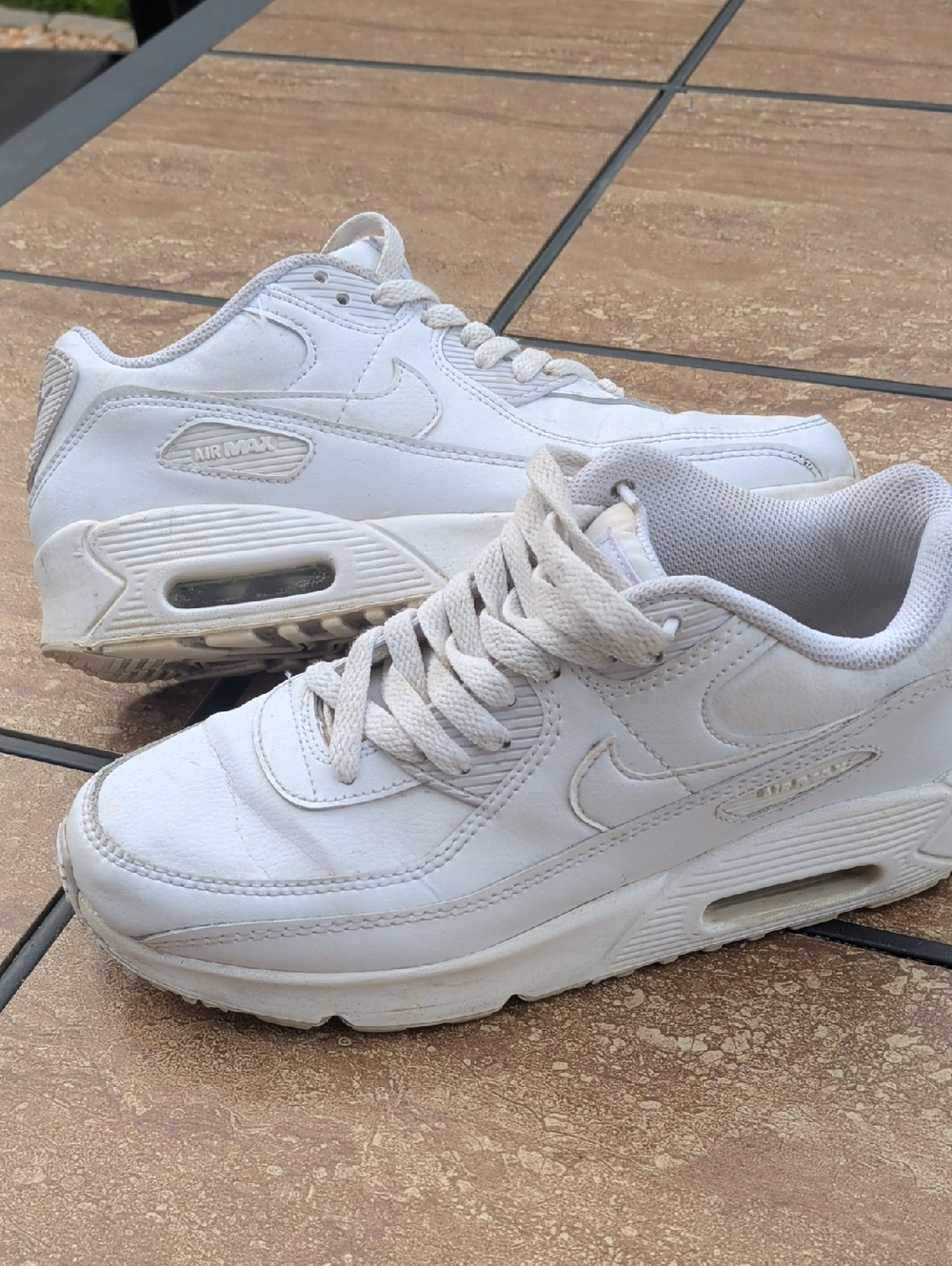 Nike Air Max White Low-Top Leather Athletic Sneakers